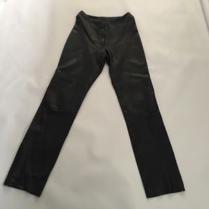 bebe Black Genuine Leather Pants